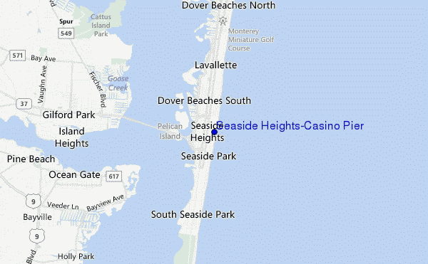 locatiekaart van Seaside Heights/Casino Pier