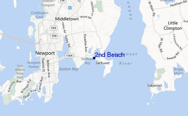 locatiekaart van 2nd Beach