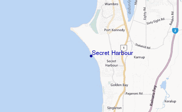 locatiekaart van Secret Harbour