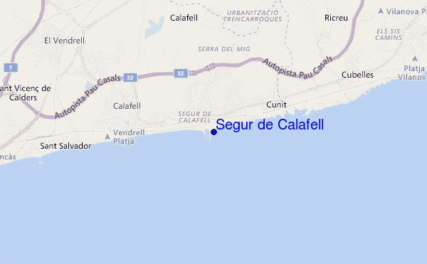 locatiekaart van Segur de Calafell