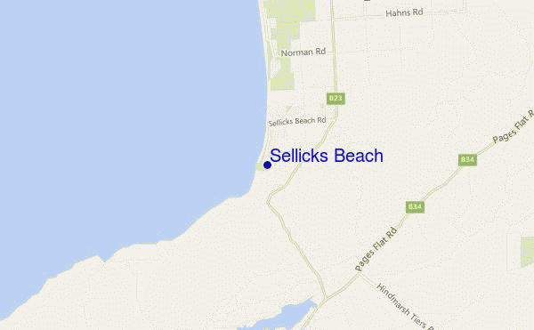 locatiekaart van Sellicks Beach