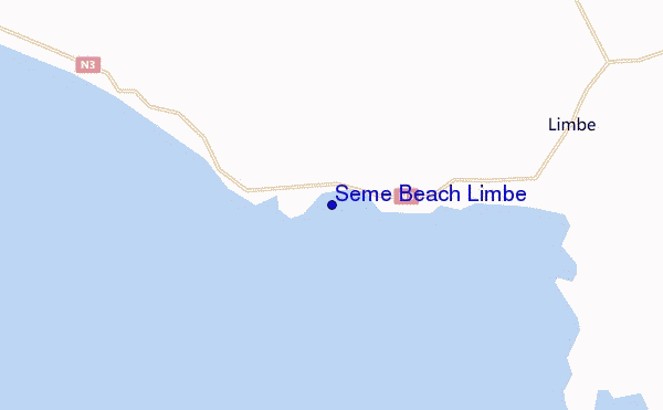locatiekaart van Seme Beach Limbe