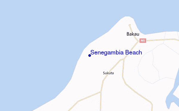 locatiekaart van Senegambia Beach