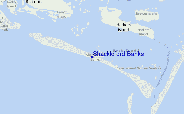 locatiekaart van Shackleford Banks
