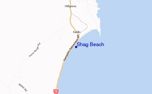locatiekaart van Shag Beach