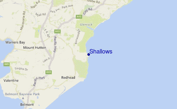 locatiekaart van Shallows