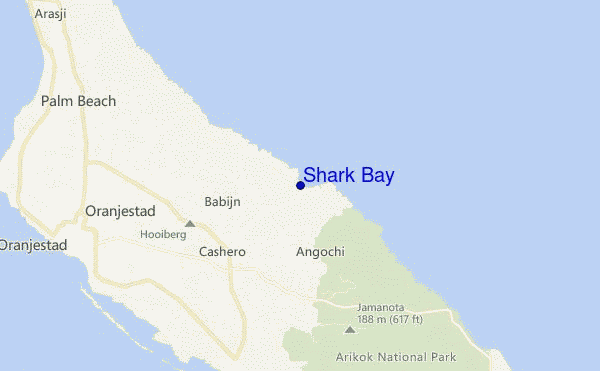 locatiekaart van Shark Bay