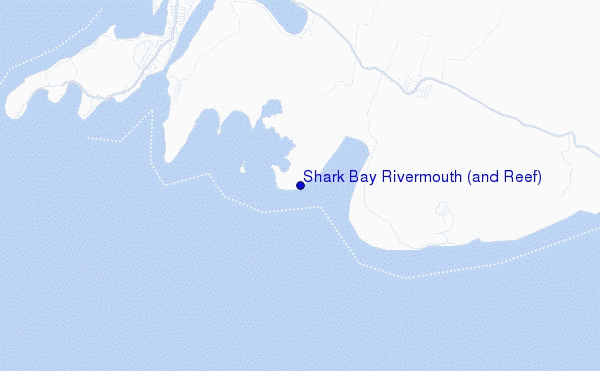 locatiekaart van Shark Bay Rivermouth (and Reef)