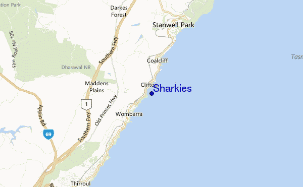 locatiekaart van Sharkies