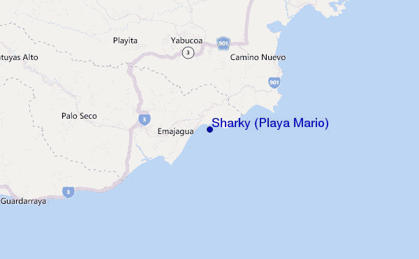 locatiekaart van Sharky (Playa Mario)