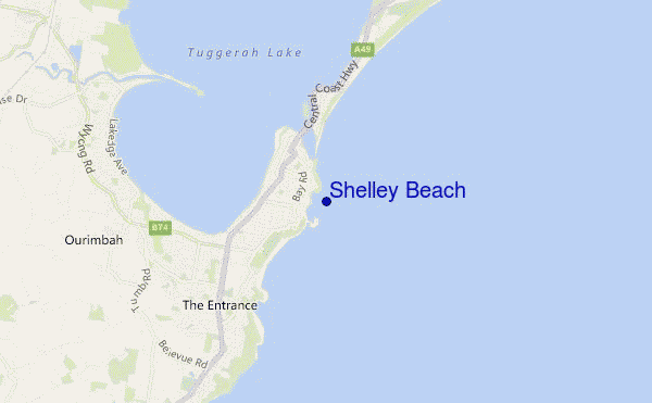 locatiekaart van Shelley Beach