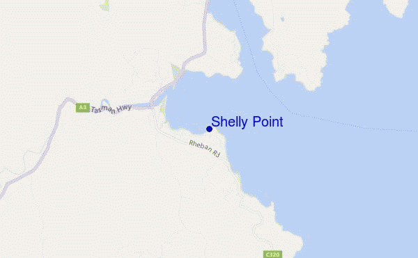 locatiekaart van Shelly Point