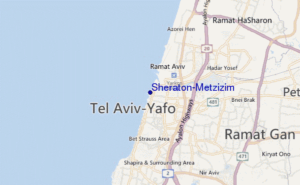 locatiekaart van Sheraton-Metzizim