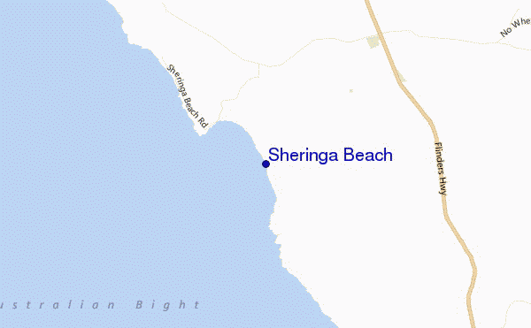 locatiekaart van Sheringa Beach