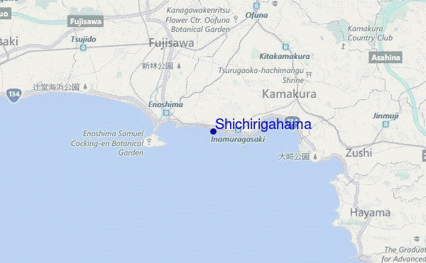 locatiekaart van Shichirigahama