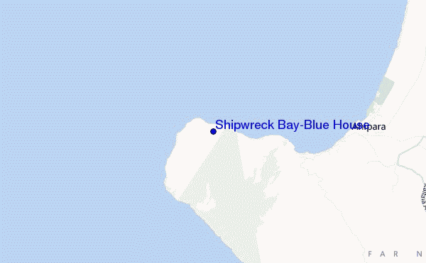 locatiekaart van Shipwreck Bay-Blue House