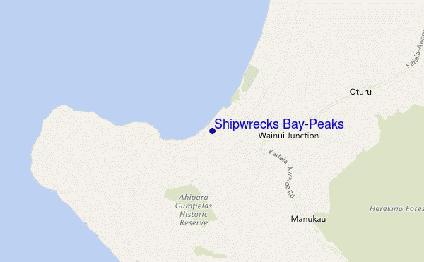 locatiekaart van Shipwrecks Bay-Peaks