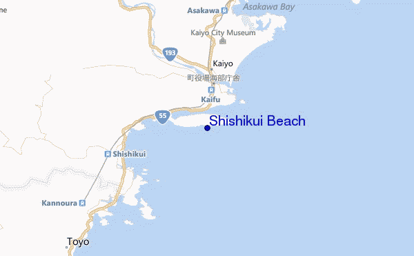 locatiekaart van Shishikui Beach