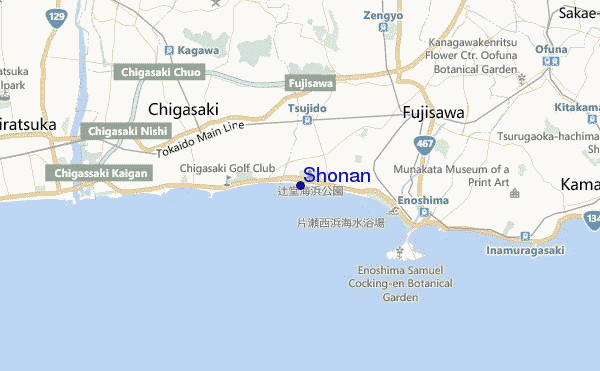 locatiekaart van Shonan