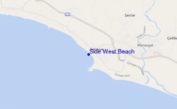 locatiekaart van Side West Beach