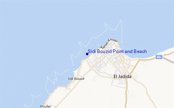locatiekaart van Sidi Bouzid Point and Beach