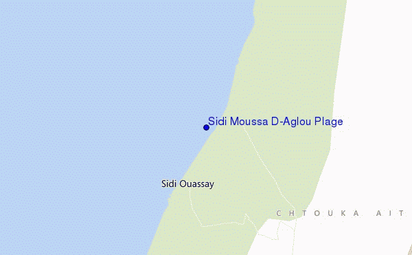 locatiekaart van Sidi Moussa D'Aglou Plage