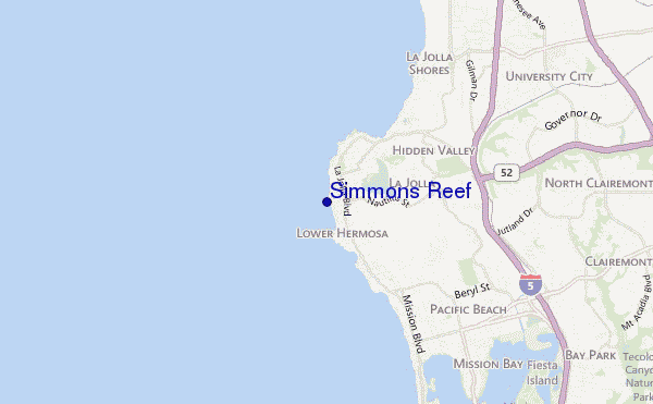 locatiekaart van Simmons Reef