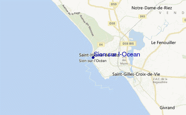 locatiekaart van Sion sur l'Ocean