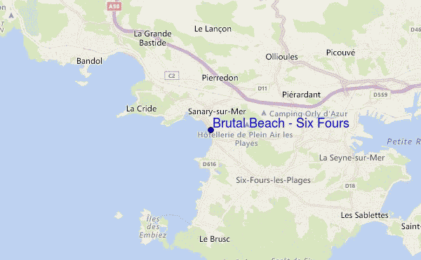 locatiekaart van Brutal Beach - Six Fours