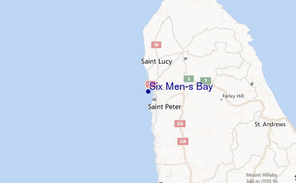 locatiekaart van Six Men's Bay