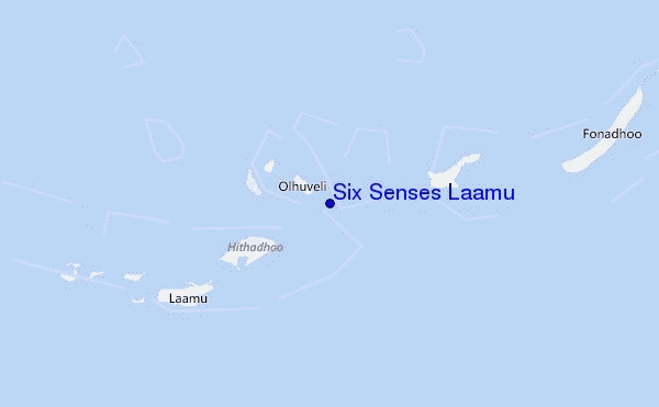 locatiekaart van Six Senses Laamu