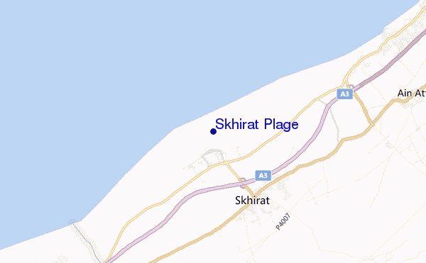locatiekaart van Skhirat Plage