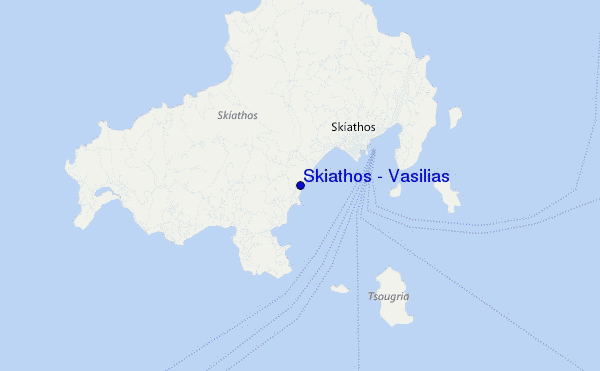 locatiekaart van Skiathos - Vasilias
