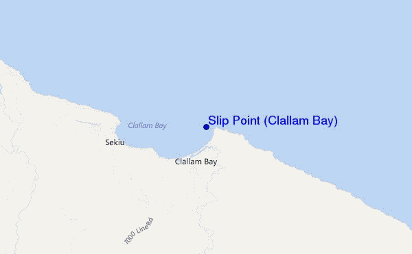 locatiekaart van Slip Point (Clallam Bay)
