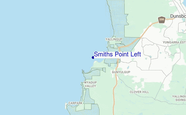 locatiekaart van Smiths Point Left