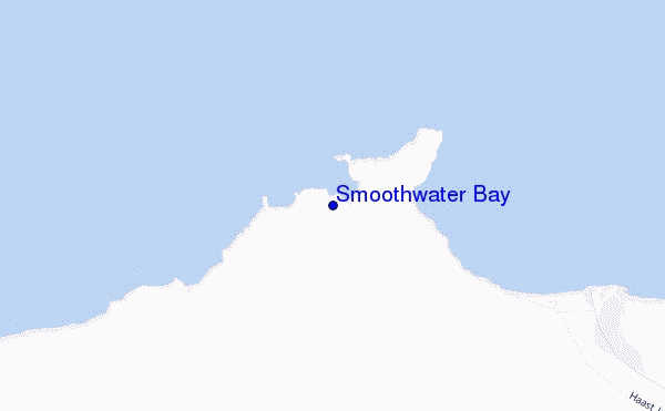 locatiekaart van Smoothwater Bay