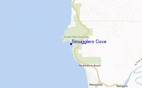 locatiekaart van Smugglers Cove