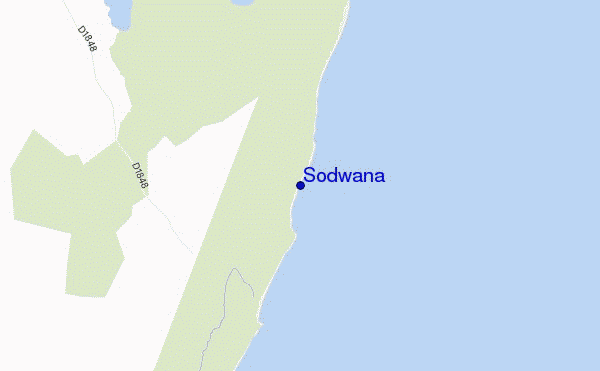 locatiekaart van Sodwana