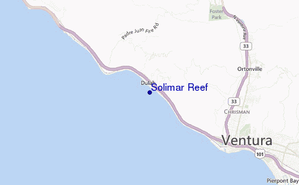 locatiekaart van Solimar Reef