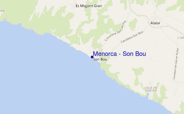 locatiekaart van Menorca - Son Bou