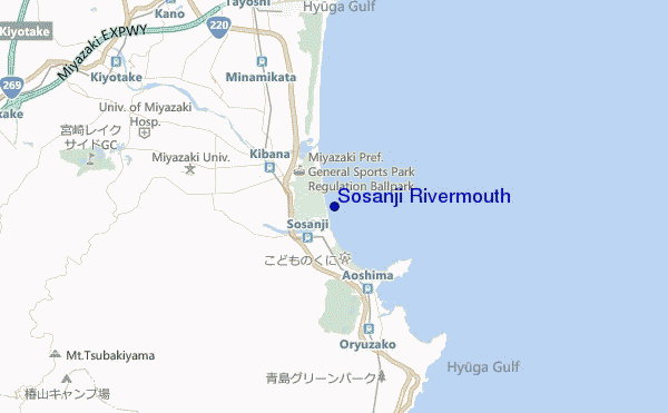 locatiekaart van Sosanji Rivermouth