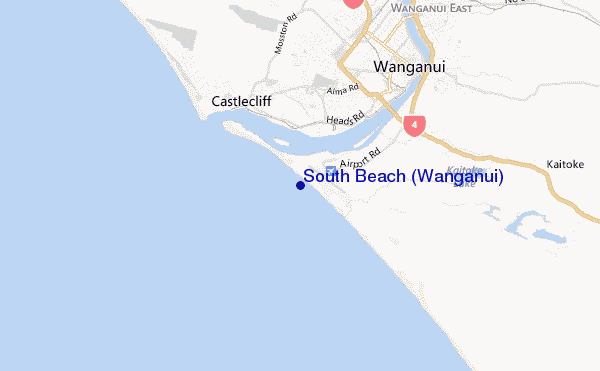 locatiekaart van South Beach (Wanganui)