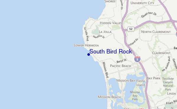 locatiekaart van South Bird Rock