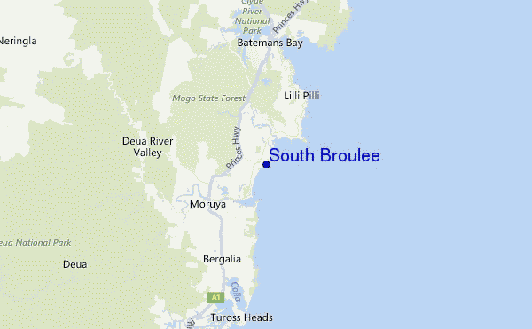 South Broulee Location Map