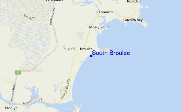 locatiekaart van South Broulee