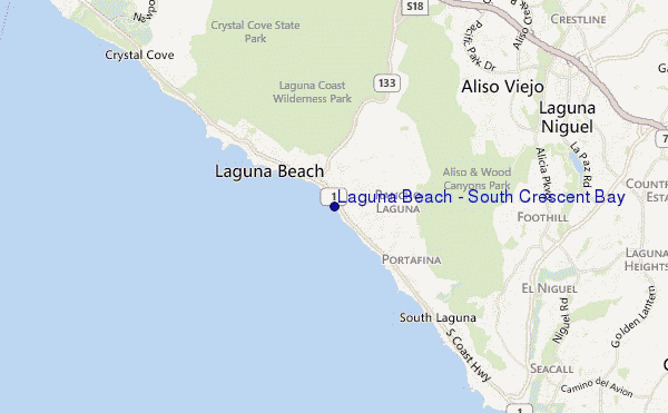 locatiekaart van Laguna Beach - South Crescent Bay