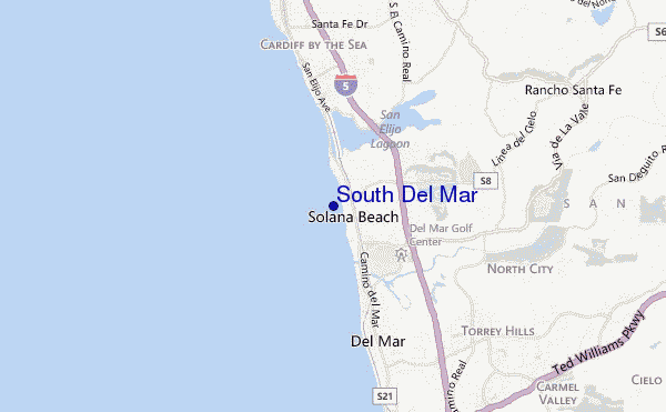 locatiekaart van South Del Mar