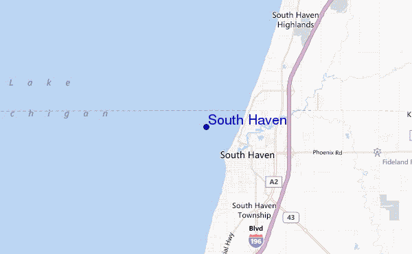 locatiekaart van South Haven