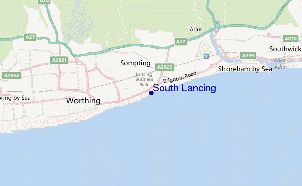 locatiekaart van South Lancing