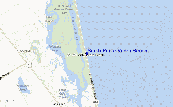 locatiekaart van South Ponte Vedra Beach